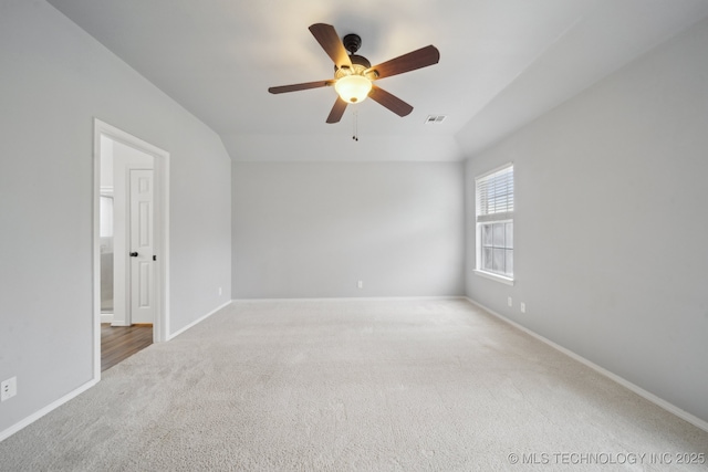 4025 S 217th E Ave, Broken Arrow, OK 74014 - empty room with carpet flooring, a ceiling fan, baseboards, and lofted ceiling