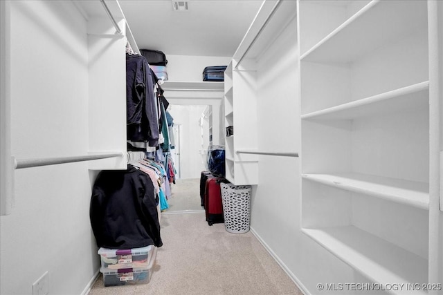spacious closet with carpet flooring