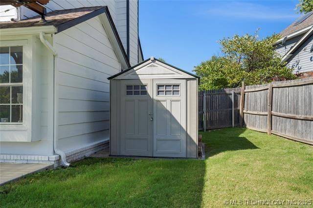 view of shed