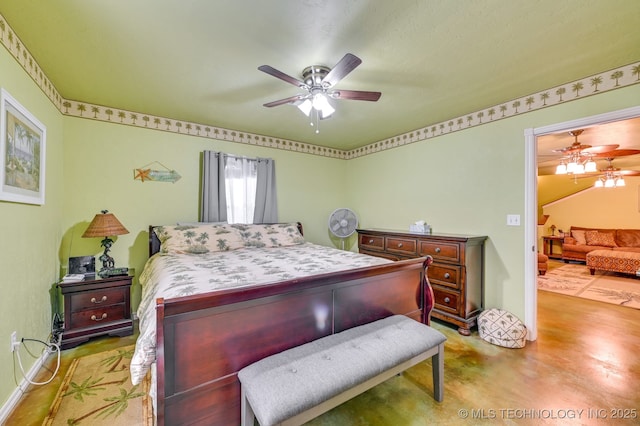 1694 Boat Ramp Rd, Kingston, OK 73439 - bedroom featuring ceiling fan