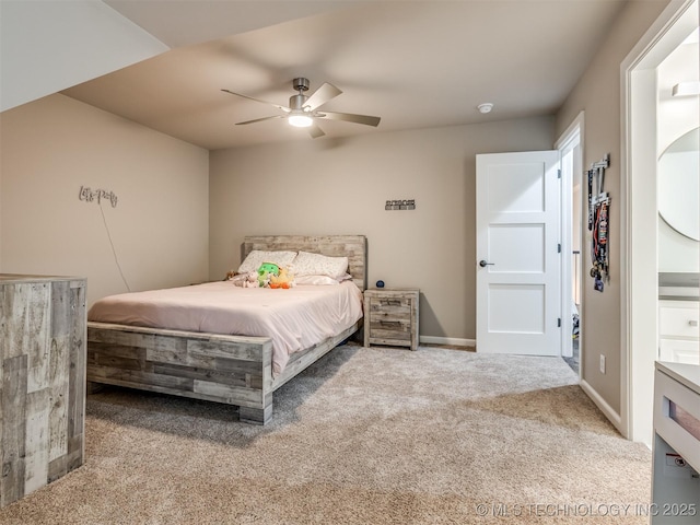 3661 S Lewis Ave, Tulsa, OK 74105 - bedroom featuring carpet floors, a ceiling fan, and baseboards