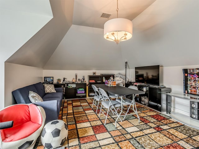 3661 S Lewis Ave, Tulsa, OK 74105 - dining space with lofted ceiling