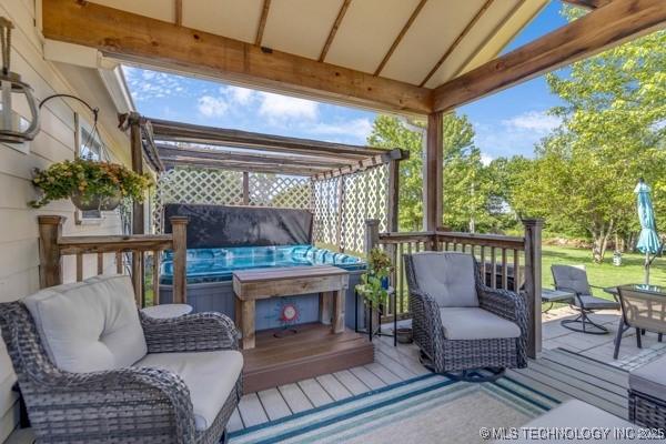 10718 W 162nd St, Skiatook, OK 74070 - deck with a hot tub