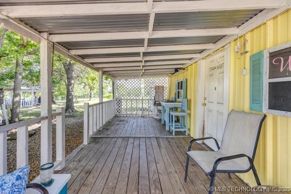 10718 W 162nd St, Skiatook, OK 74070 - view of wooden deck