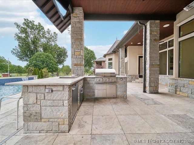 4301 S Mimosa Ave, Broken Arrow, OK 74011 - view of patio / terrace with an outdoor pool and an outdoor bar