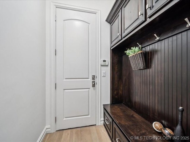 4301 S Mimosa Ave, Broken Arrow, OK 74011 - mudroom with light wood-type flooring and baseboards