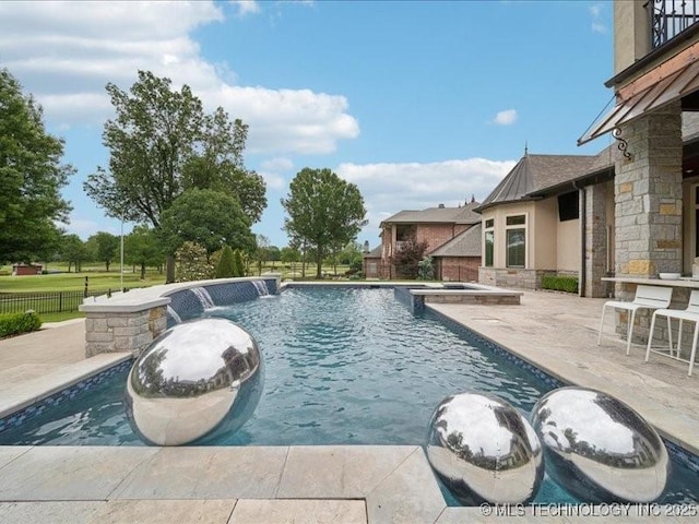 4301 S Mimosa Ave, Broken Arrow, OK 74011 - view of swimming pool featuring a patio area and a pool with connected hot tub