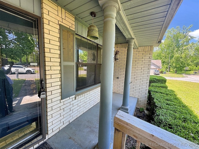 view of patio featuring covered porch