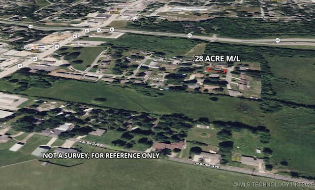 aerial view of property's location