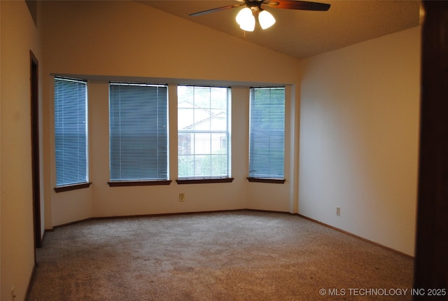 9908 S 95th E Ave, Broken Arrow, OK 74133 - carpeted spare room with ceiling fan and vaulted ceiling