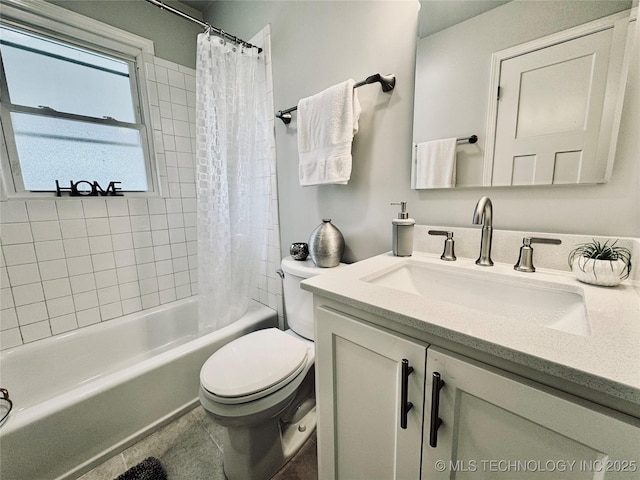 3922 S Norfolk Ave, Tulsa, OK 74105 - full bath with toilet, shower / bath combo with shower curtain, and vanity