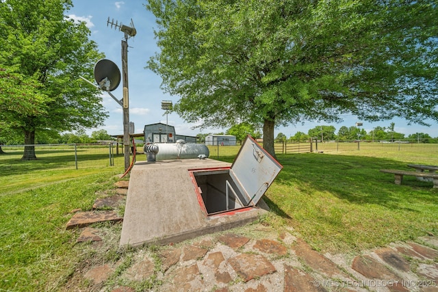 11462 Red Fox Ln, Sperry, OK 74073 - view of storm shelter featuring a rural view