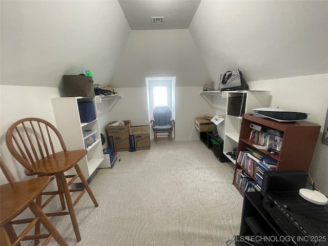 bonus room featuring carpet and vaulted ceiling