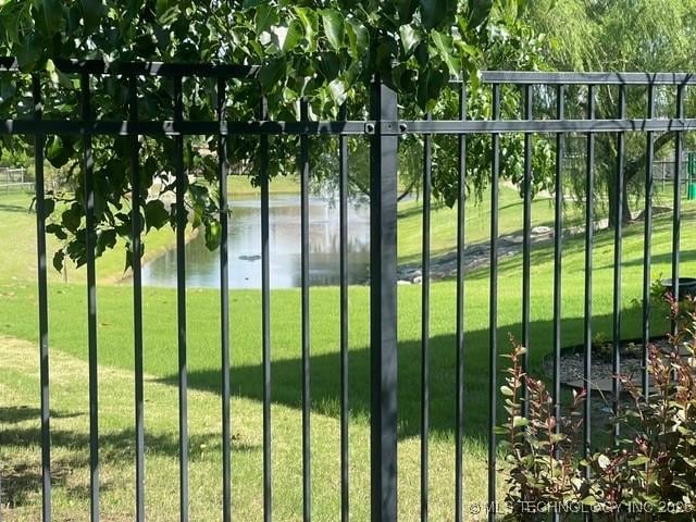 gate featuring a water view