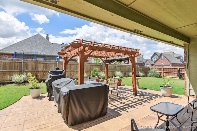 view of patio / terrace with a pergola
