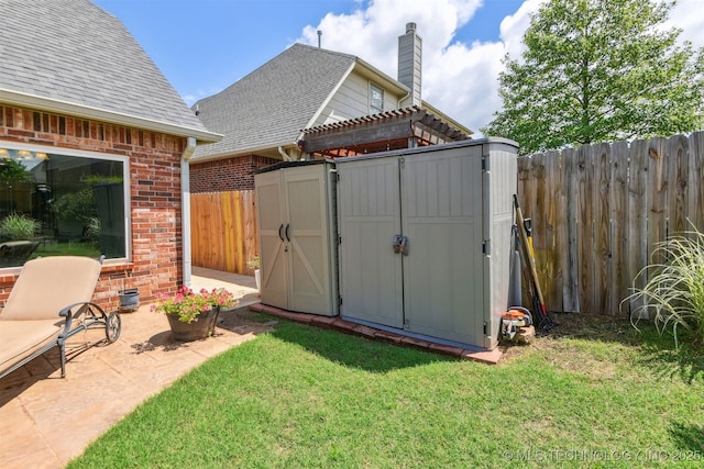 view of shed