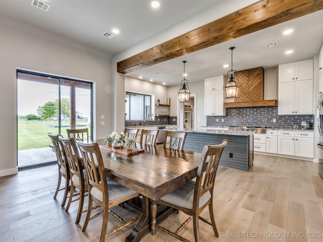 3241 E 171st St S, Bixby, OK 74008 - dining area featuring light wood finished floors and recessed lighting