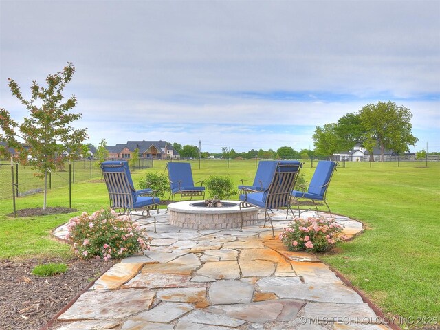 3241 E 171st St S, Bixby, OK 74008 - view of patio featuring an outdoor fire pit