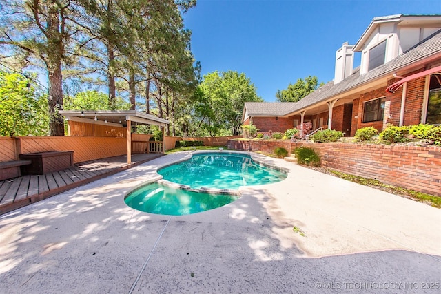 8734 S Richmond Ave, Tulsa, OK 74137 - view of pool with a pool with connected hot tub, a fenced backyard, and a patio