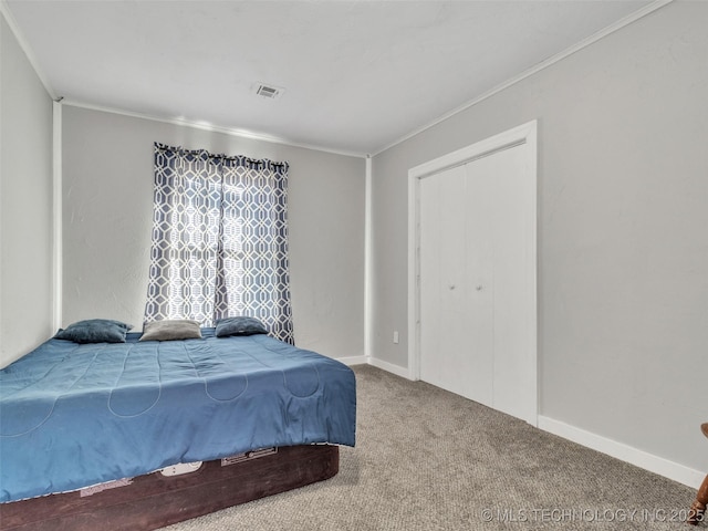 410 W B J Tunnell, Miami, OK 74354 - bedroom with carpet flooring, ornamental molding, and baseboards