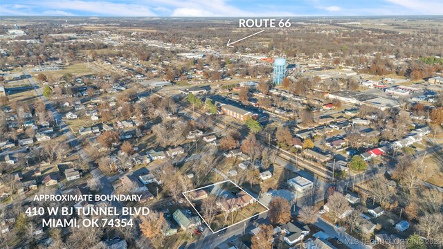 410 W B J Tunnell, Miami, OK 74354 - aerial view of property and surrounding area