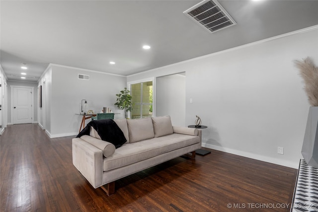 3478 S Gary Ave, Tulsa, OK 74105 - living area featuring ornamental molding, wood finished floors, recessed lighting, and baseboards
