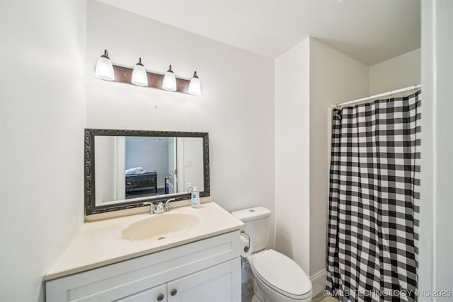 1001 County Road 2265, Skiatook, OK 74070 - bathroom with toilet, vanity, and a shower with curtain