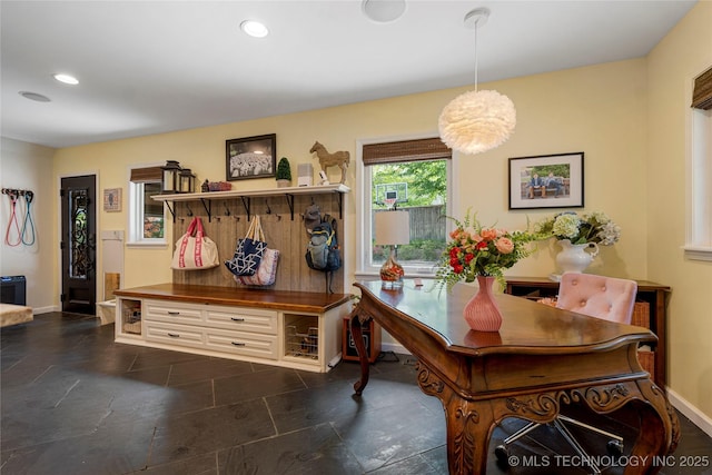 4728 S Atlanta Pl, Tulsa, OK 74105 - dining room with recessed lighting, baseboards, and a chandelier