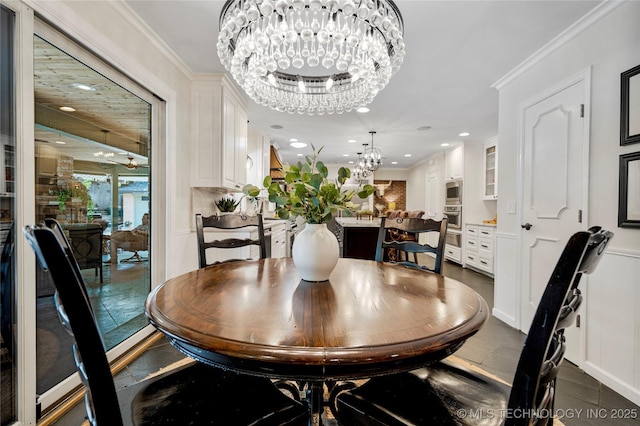 4728 S Atlanta Pl, Tulsa, OK 74105 - dining area with a chandelier and recessed lighting