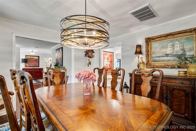 4728 S Atlanta Pl, Tulsa, OK 74105 - dining room featuring a chandelier and ornamental molding