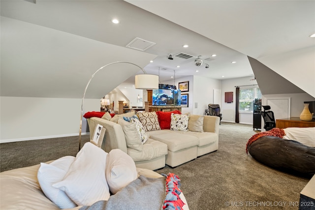 4728 S Atlanta Pl, Tulsa, OK 74105 - carpeted living room featuring recessed lighting and baseboards
