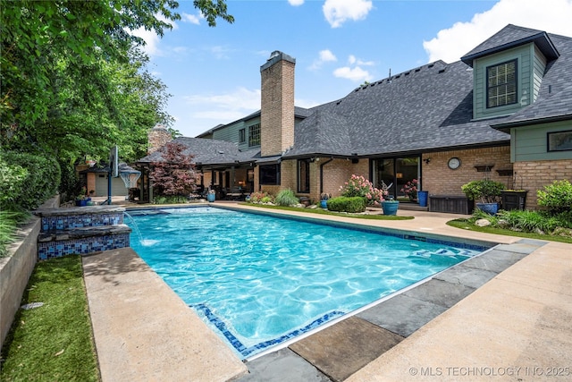 4728 S Atlanta Pl, Tulsa, OK 74105 - swimming pool with an outdoor structure and a patio