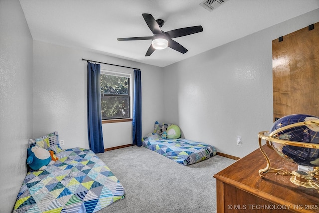 2313 W Nashville Ct, Broken Arrow, OK 74012 - bedroom with carpet, baseboards, and a ceiling fan