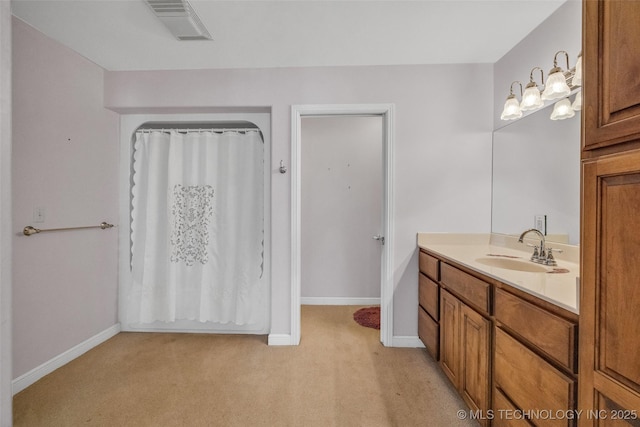 32290 S 630th Rd, Jay, OK 74346 - bathroom featuring vanity, baseboards, and a shower with curtain