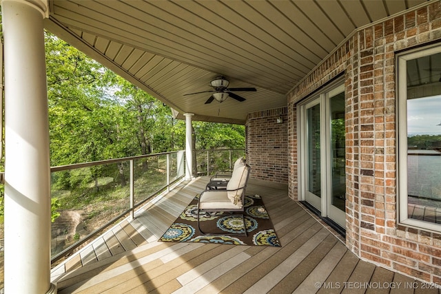 32290 S 630th Rd, Jay, OK 74346 - wooden deck with ceiling fan