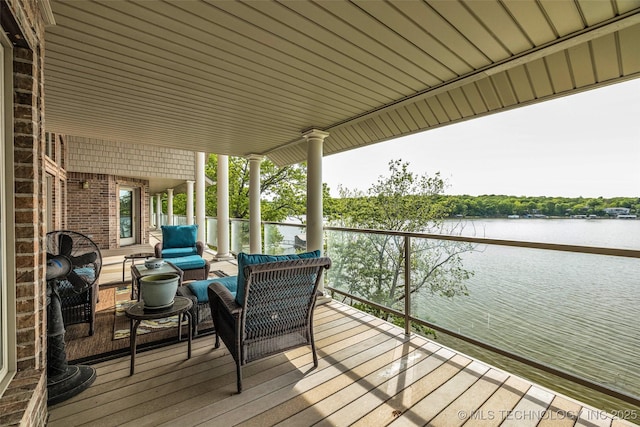 32290 S 630th Rd, Jay, OK 74346 - wooden terrace with a water view