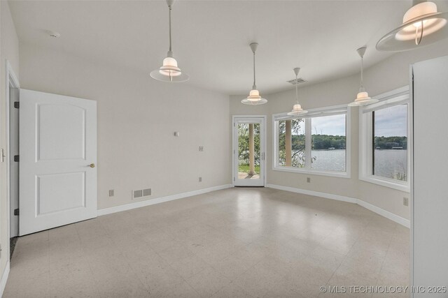 32290 S 630th Rd, Jay, OK 74346 - spare room with baseboards, a water view, and a smoke detector