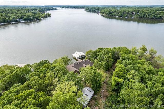 32290 S 630th Rd, Jay, OK 74346 - aerial view of a nearby body of water and a heavily wooded area