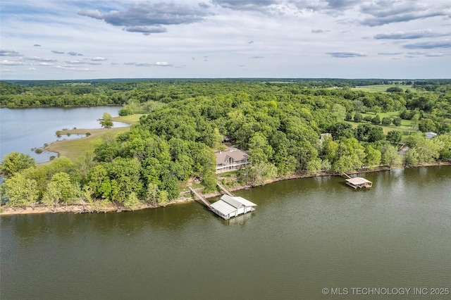 32290 S 630th Rd, Jay, OK 74346 - drone / aerial view of a heavily wooded area and a nearby body of water