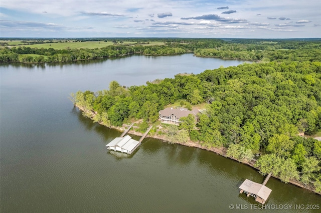 32290 S 630th Rd, Jay, OK 74346 - aerial view of property's location with a heavily wooded area and a nearby body of water