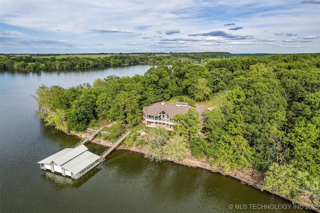 32290 S 630th Rd, Jay, OK 74346 - aerial view of property and surrounding area featuring a large body of water and a heavily wooded area