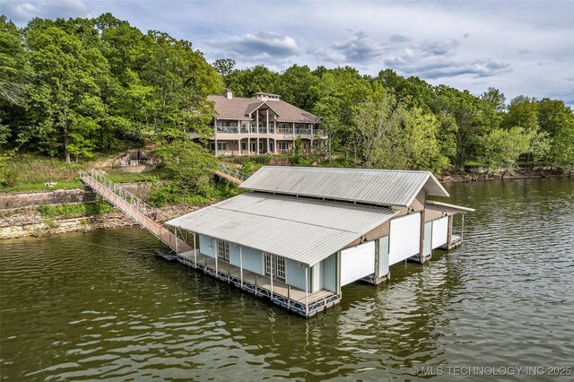 32290 S 630th Rd, Jay, OK 74346 - dock area featuring a water view and a forest view