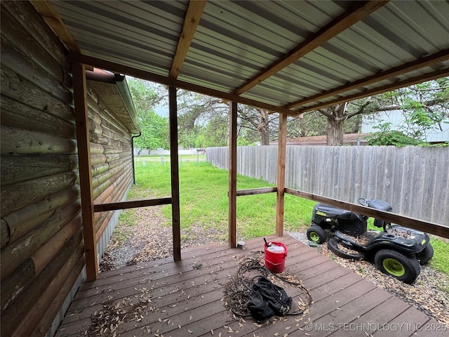 1509 Pawnee Ave, Hartshorne, OK 74547 - view of wooden deck