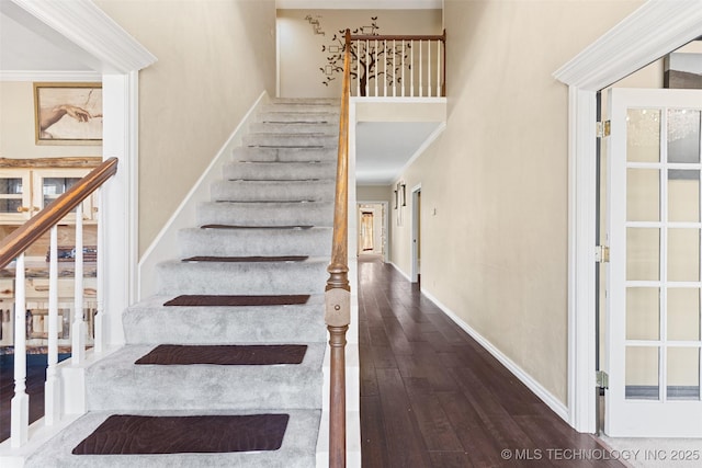 5446 E 88th St, Tulsa, OK 74137 - stairway with hardwood / wood-style flooring and baseboards