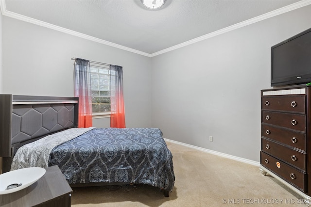 5446 E 88th St, Tulsa, OK 74137 - bedroom featuring crown molding, light colored carpet, and baseboards