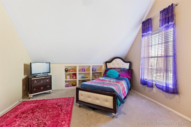 5446 E 88th St, Tulsa, OK 74137 - bedroom featuring vaulted ceiling, carpet flooring, and baseboards