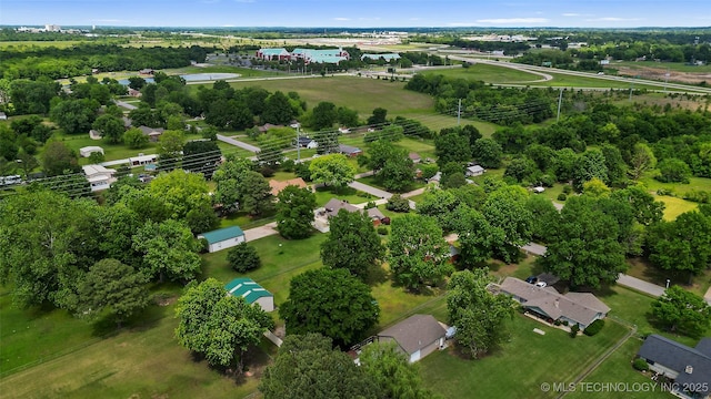 bird's eye view of a tree filled landscape