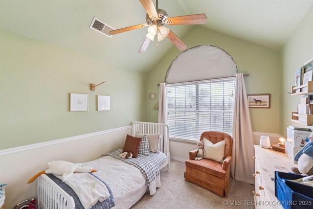 29901 E 137th Pl, Coweta, OK 74429 - bedroom featuring lofted ceiling, carpet floors, ceiling fan, and baseboards
