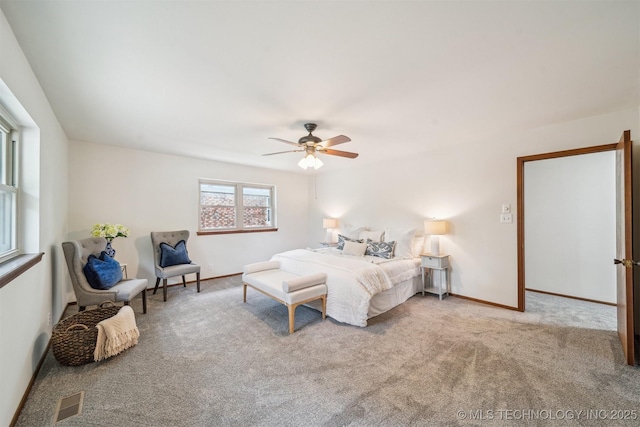 6123 E 53rd St, Tulsa, OK 74135 - carpeted bedroom featuring baseboards and ceiling fan