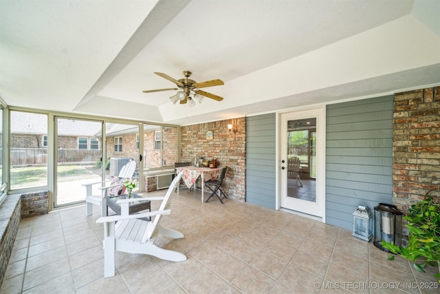 6123 E 53rd St, Tulsa, OK 74135 - sunroom / solarium with a ceiling fan
